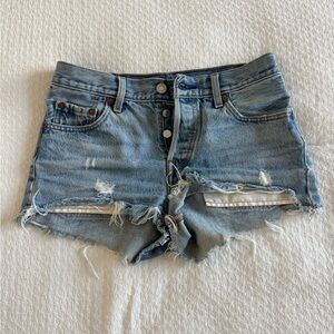 2/$15 - Levi's Light Blue Distressed Jean Shorts